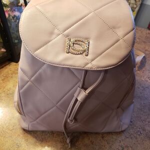 Bebe Light Pink Quilted Backpack